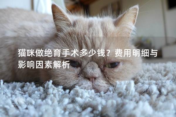 貓咪做絕育手術多少錢？費用明細與影響因素解析