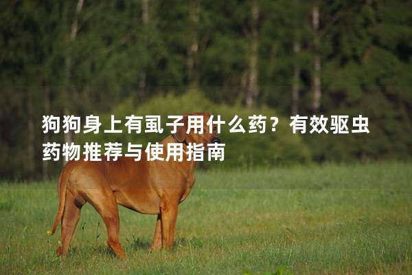 狗狗身上有虱子用什么藥？有效驅(qū)蟲藥物推薦與使用指南