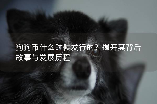 狗狗幣什么時候發行的？揭開其背后故事與發展歷程